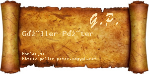 Göller Péter névjegykártya